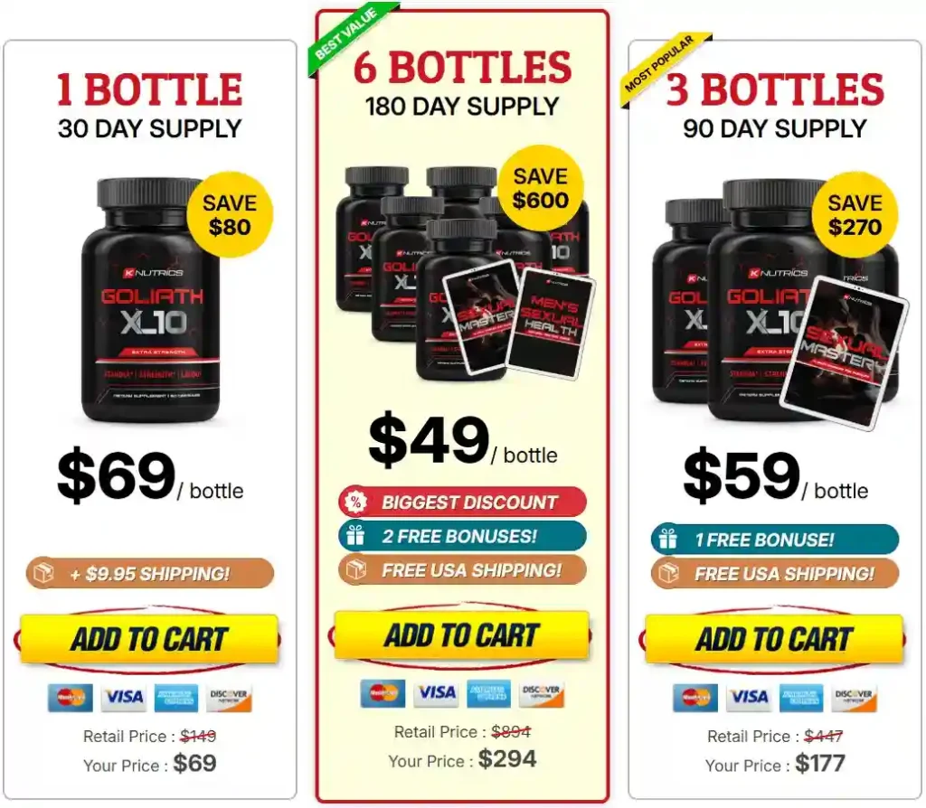 goliath xl 10 pricing